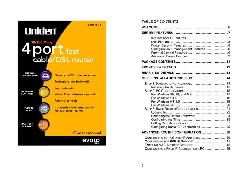 Uniden ENR1504 owner's manual