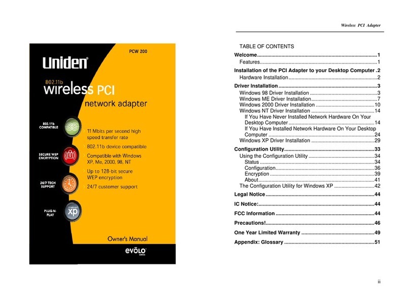 Uniden DCX200 Series owner's manual