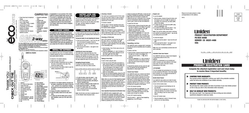 Uniden GMRS750 user manual