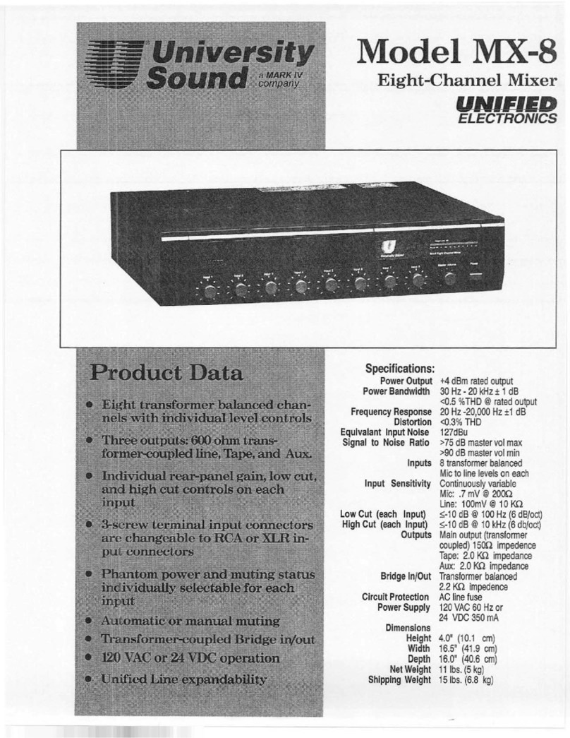 University Sound University Sound MX-8 instruction manual
