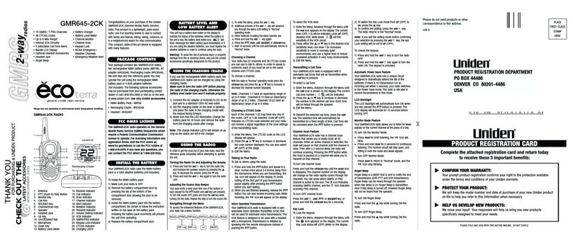Uniden ecoterra GMR645-2CK User manual