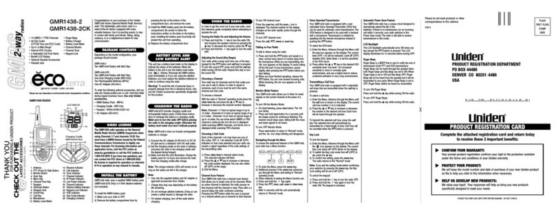 Uniden GMR1438-2 owner's manual