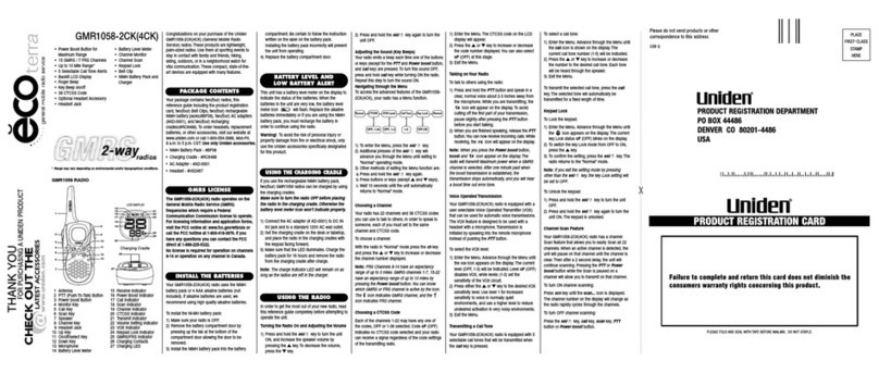 Uniden GMR1058-2CK(4CK) User manual