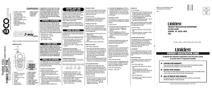 Uniden GMRS680 User manual