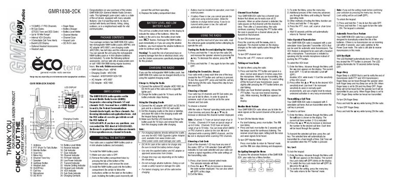 Uniden EcoTerra GMR1838-2CK owner's manual
