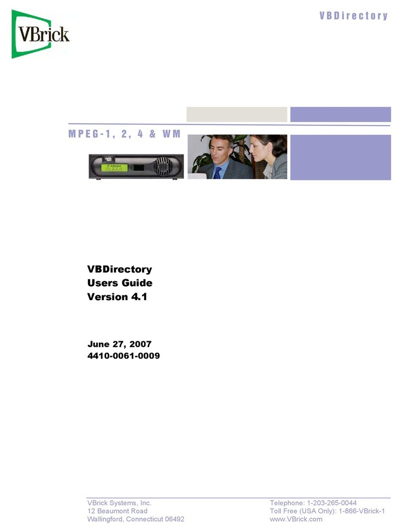 VBrick Systems VB Directory System User manual