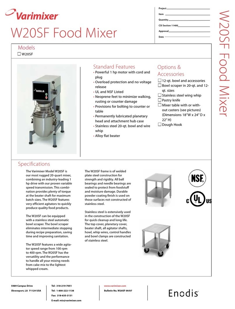Varimixer W20SF Specifications