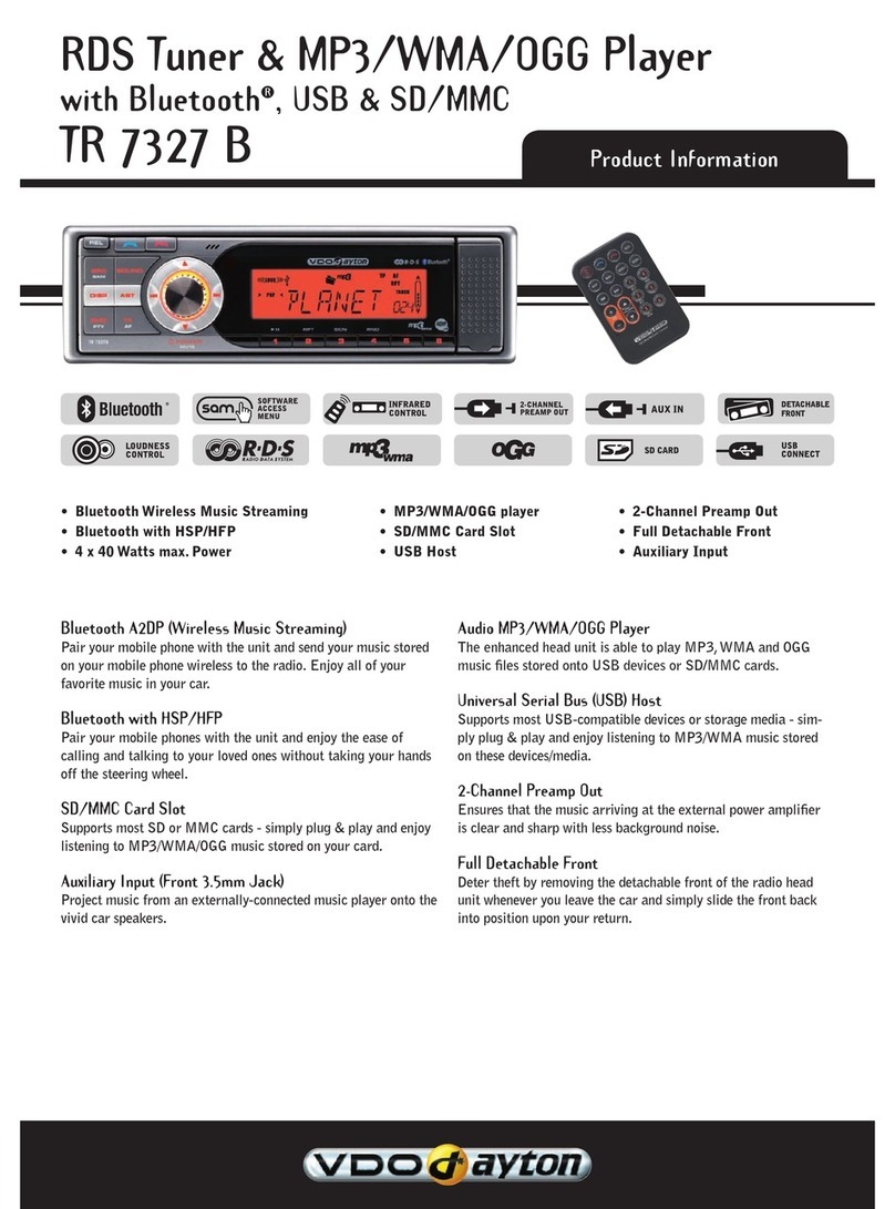 VDO TR 7327 B Specification sheet