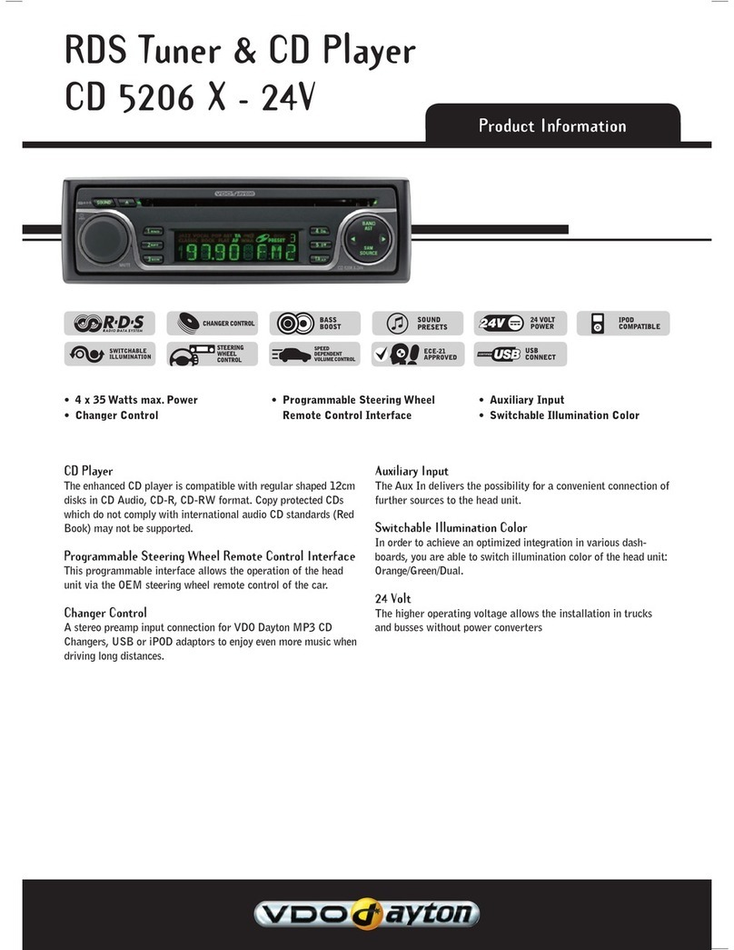VDO CD 5206 X Specification sheet