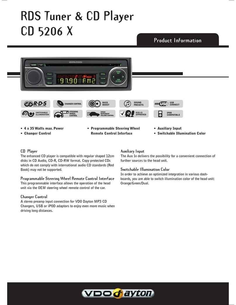 VDO CD 5206 X Specification sheet