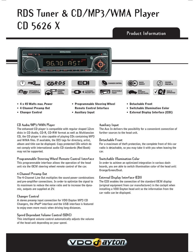 VDO CD 5626 X Specification sheet