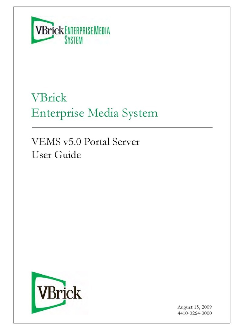 VBrick Systems ENTERPRISE MEDIA SYSTEM V5.0 user guide