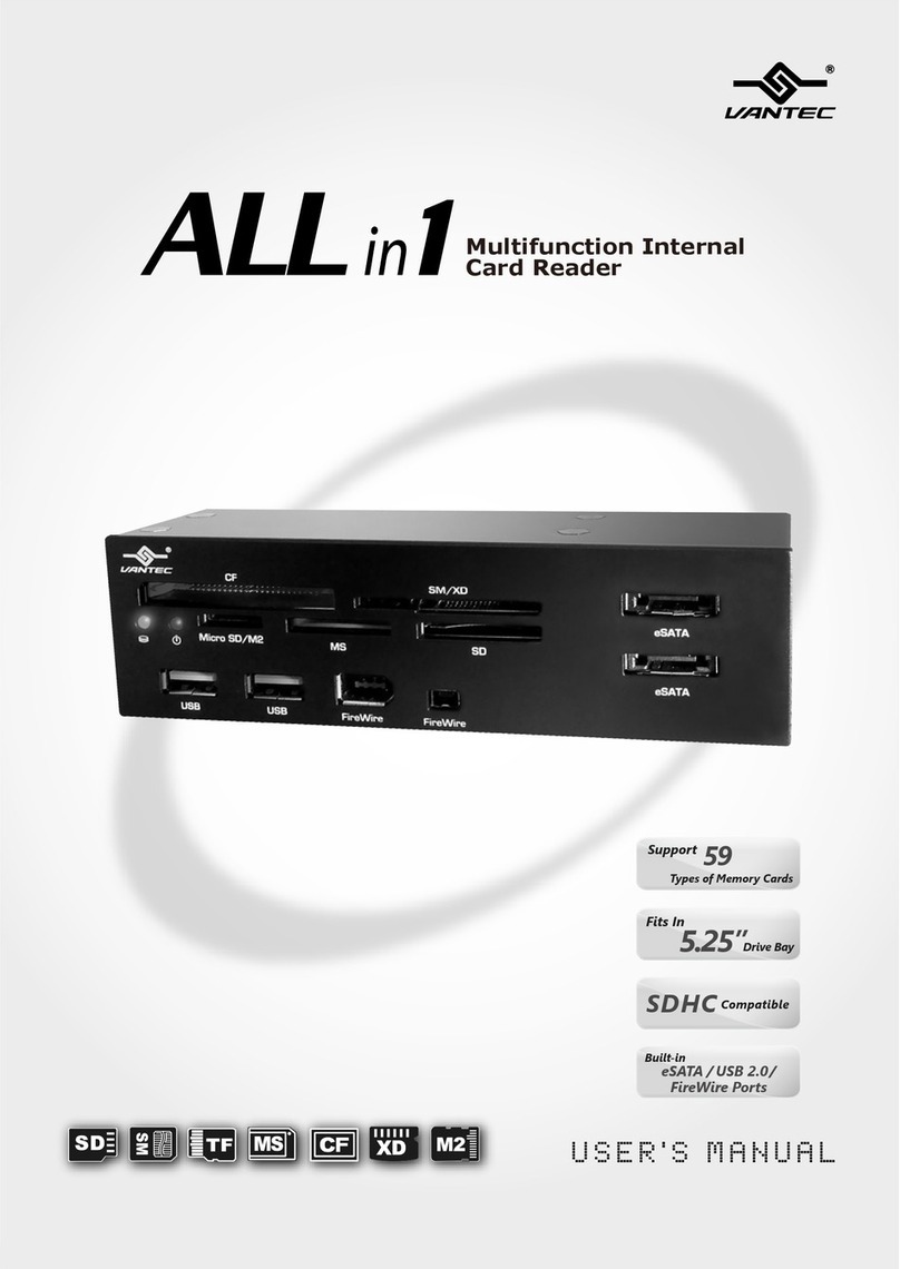 Vantec Multifunction Internal Card Reader... user manual
