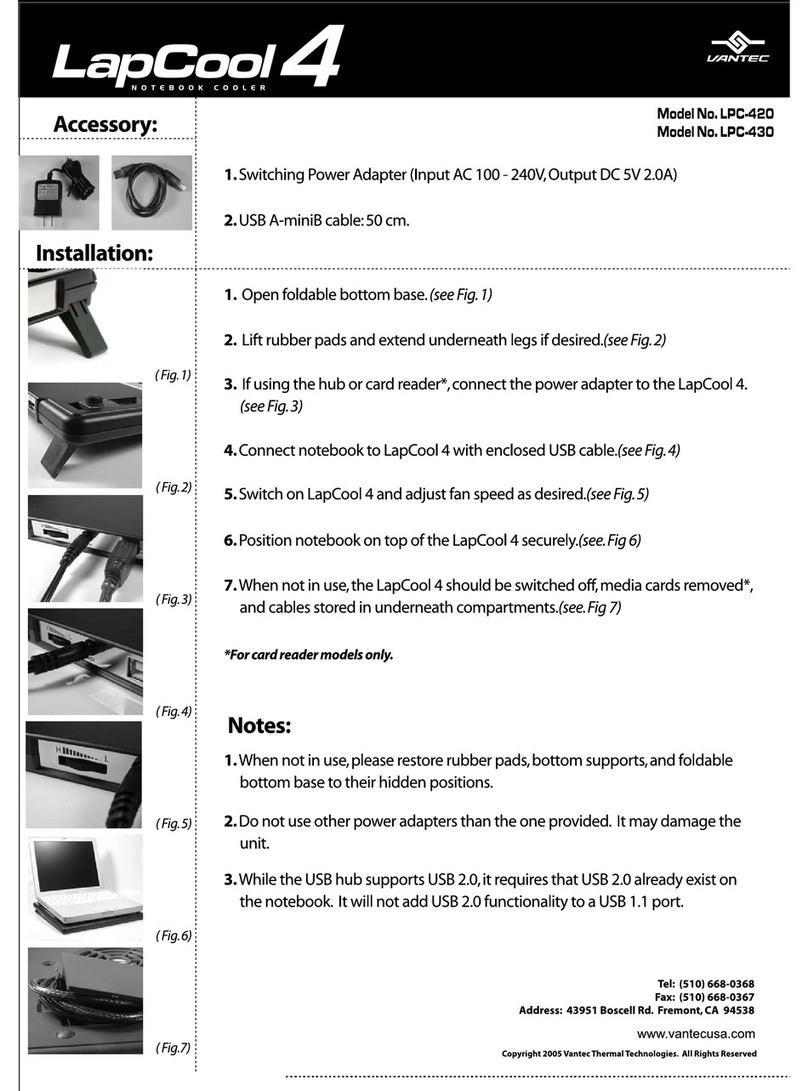 Vantec LapCool 4 LPC-420 Specifications