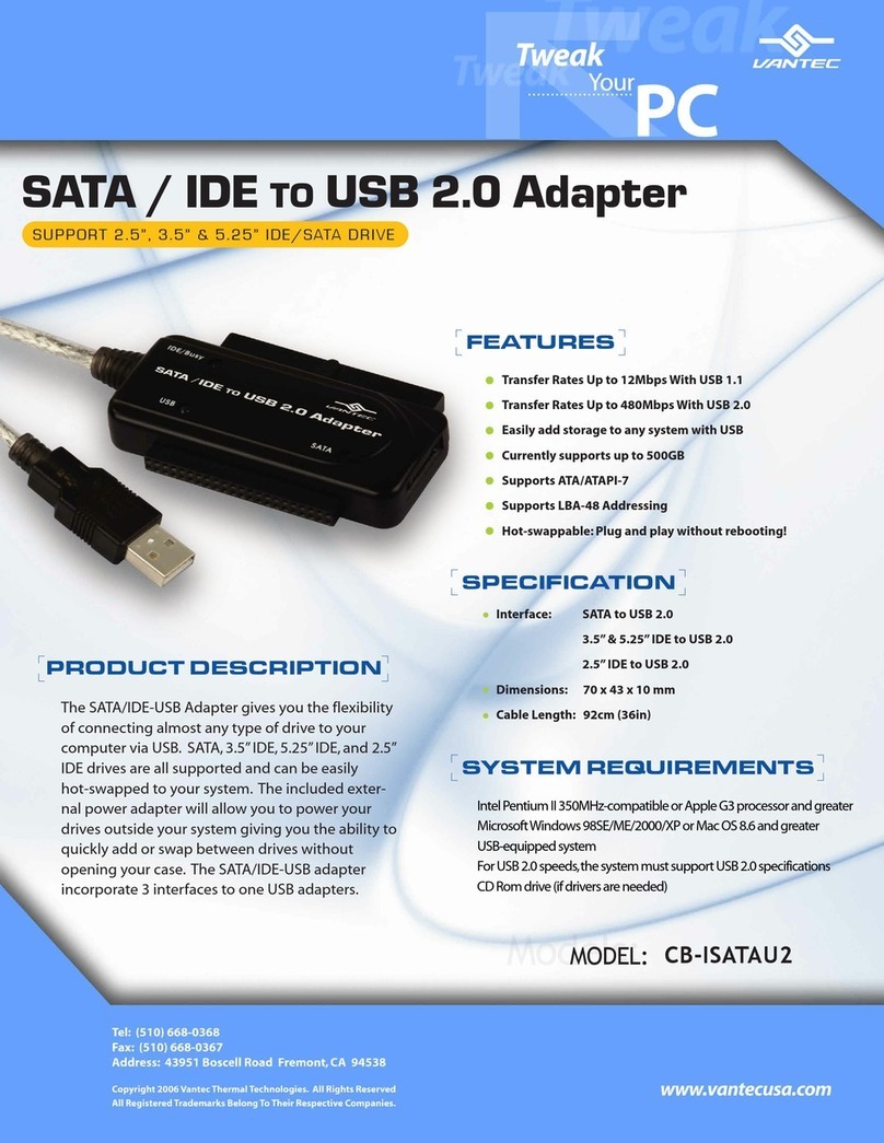 Vantec CB-ISATAU2 User manual