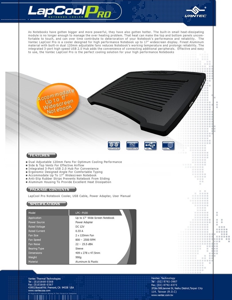 Vantec LapCool Pro LPC - P100 User manual