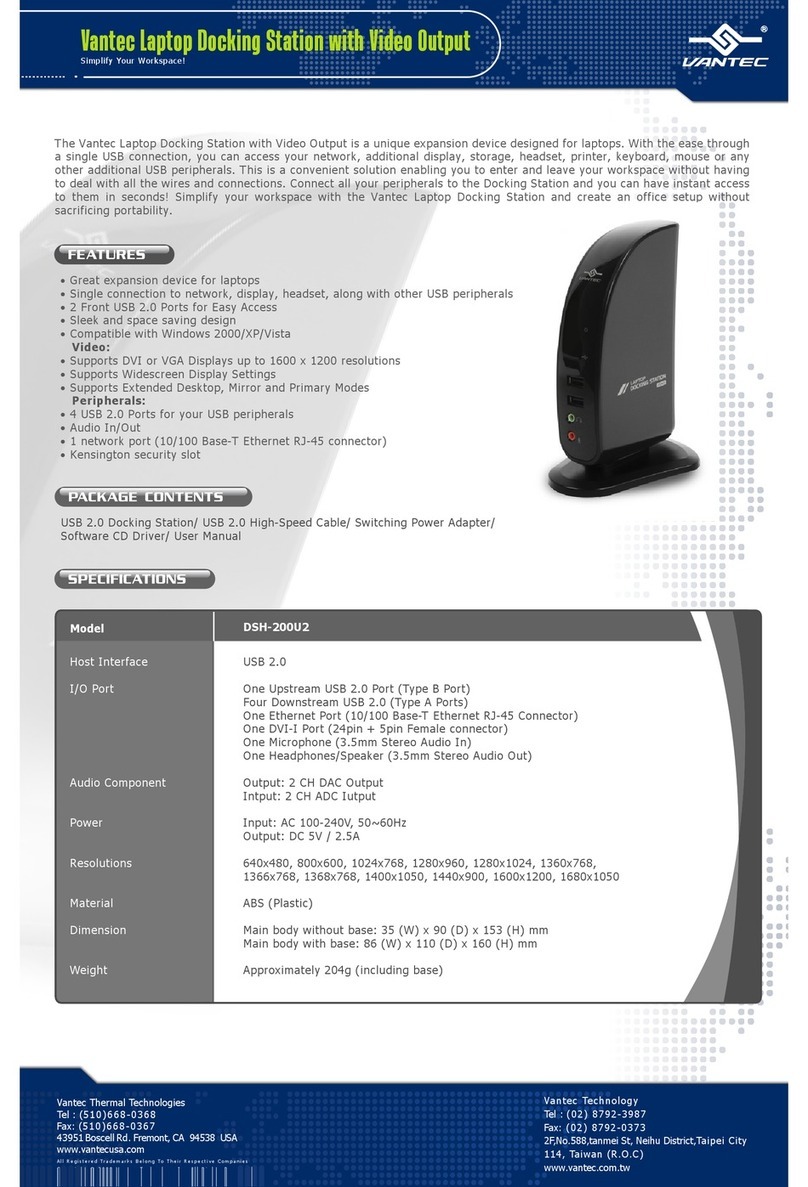 Vantec DSH-200U2 Specifications