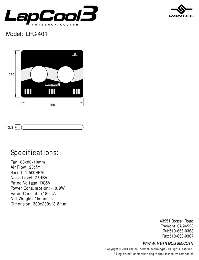 Vantec LapCool 3 LPC-401 User manual