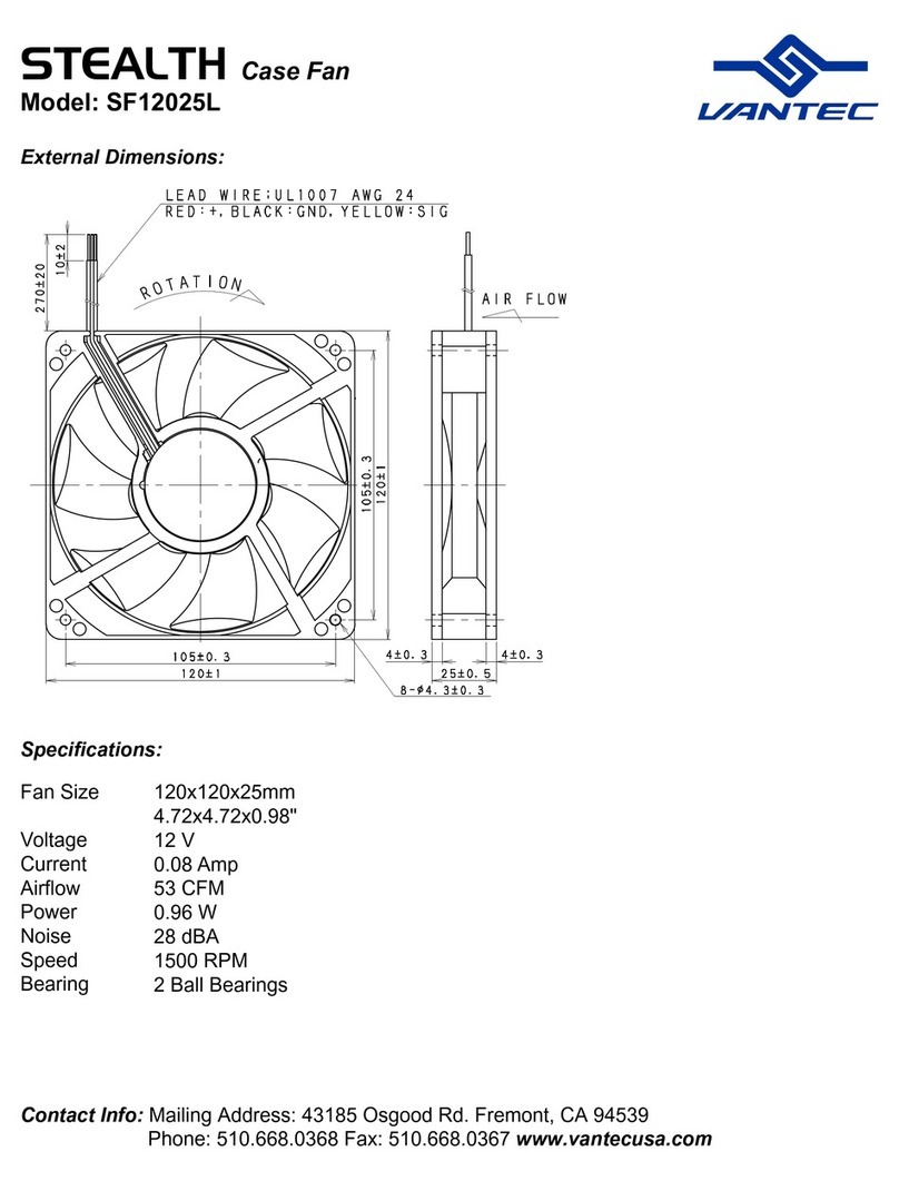 Vantec STEALTH SF12025L Specifications