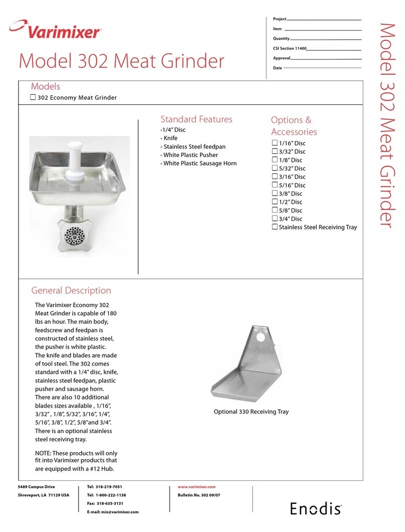Varimixer 302 Specification sheet