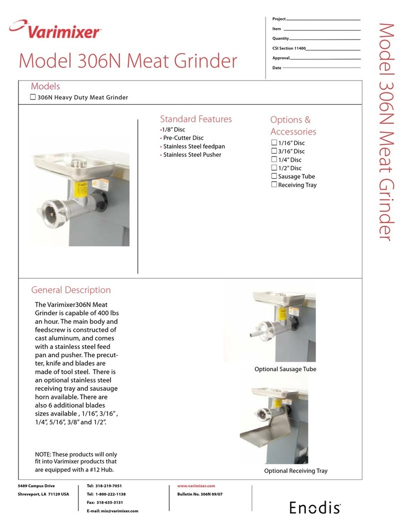 Varimixer 306N Specification sheet
