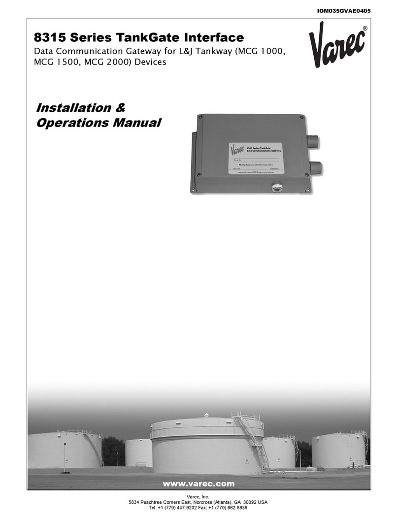 Varec TankGate Interface 8315 Series Installation & operation manual