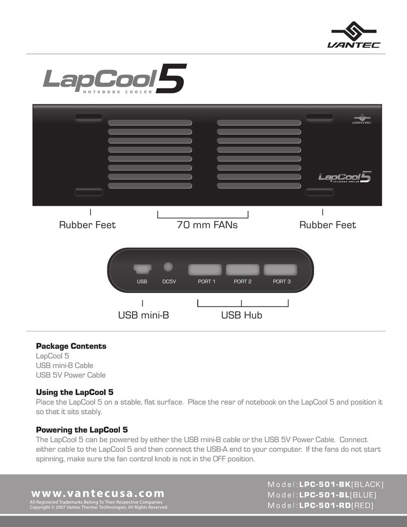 Vantec LAPCOOL 5 LPC-501-RD datasheet