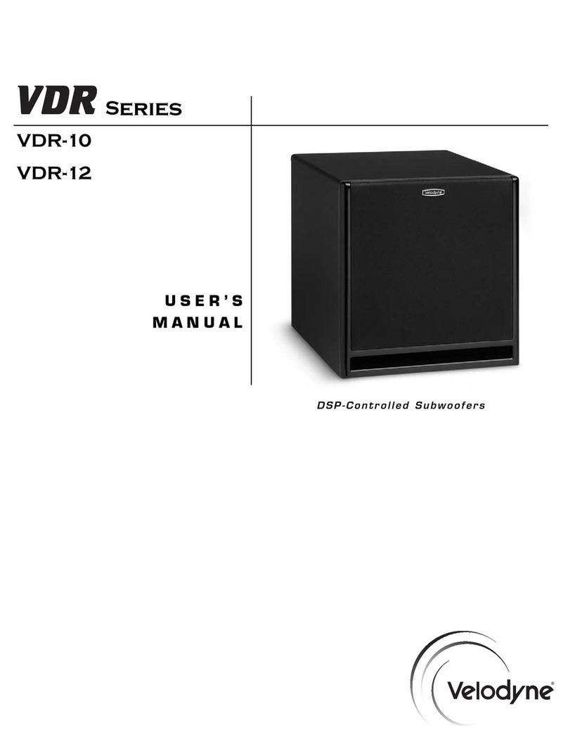 Velodyne DSP-CONTROLLED SUBWOOFERS VDR-10 user manual