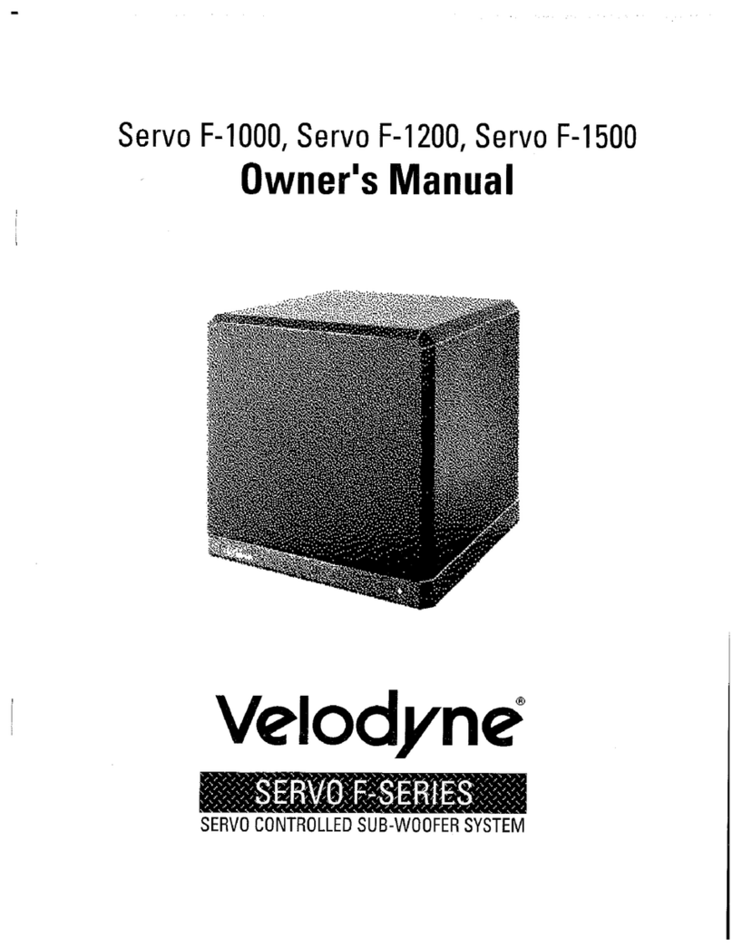 Velodyne Servo F-1000 owner's manual