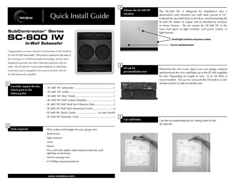 Velodyne SC-600 IW Quick install guide