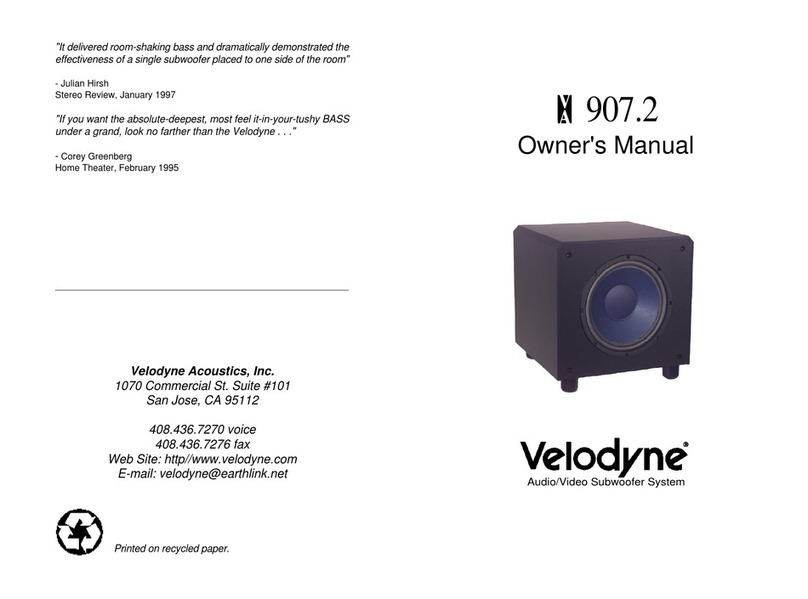 Velodyne VA-907.2 User manual