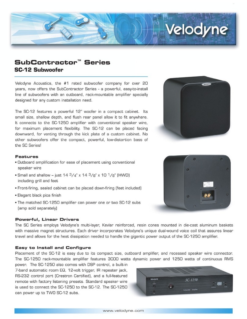 Velodyne SubContractor SC-10 User manual