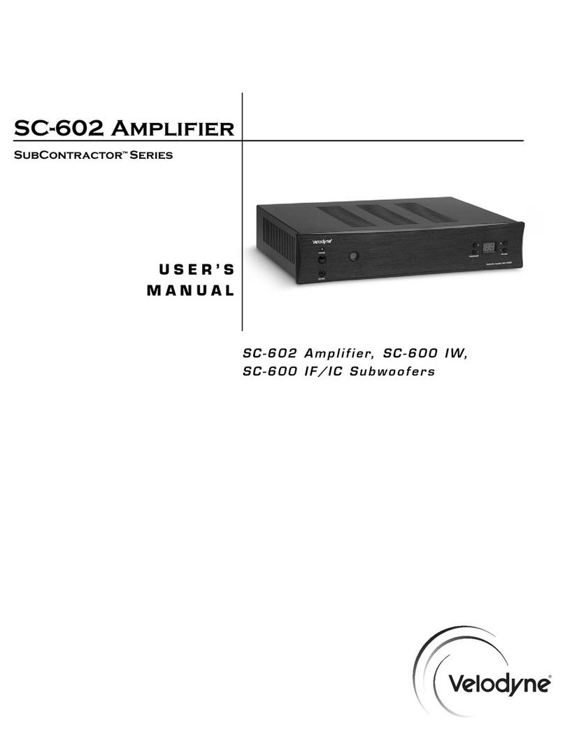 Velodyne Subcontractor SC-602 User manual