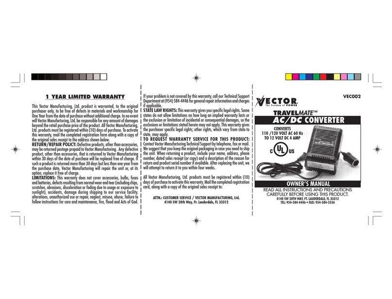 Vector Travelmate VEC002 owner's manual