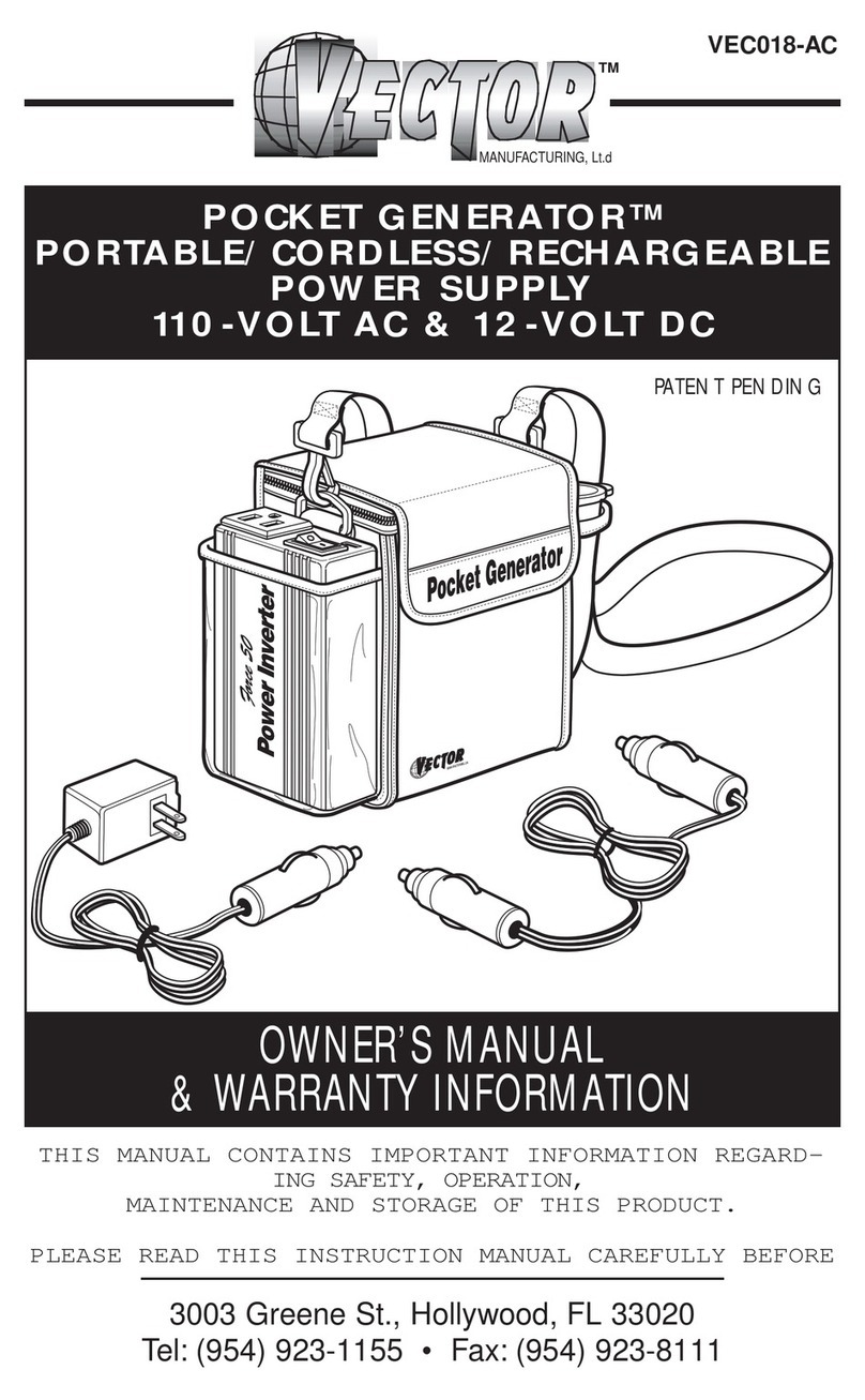 Vector Pocket Generator VEC018-AC Owner's manual & warranty