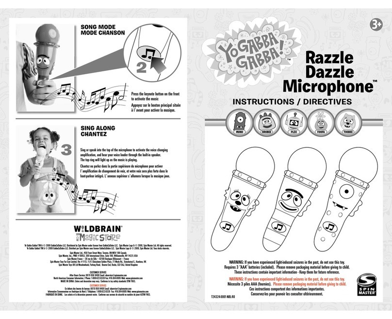 Spinmaster Razzle Dazzle Microphone T24324-0001-NBL-R0 User instructions