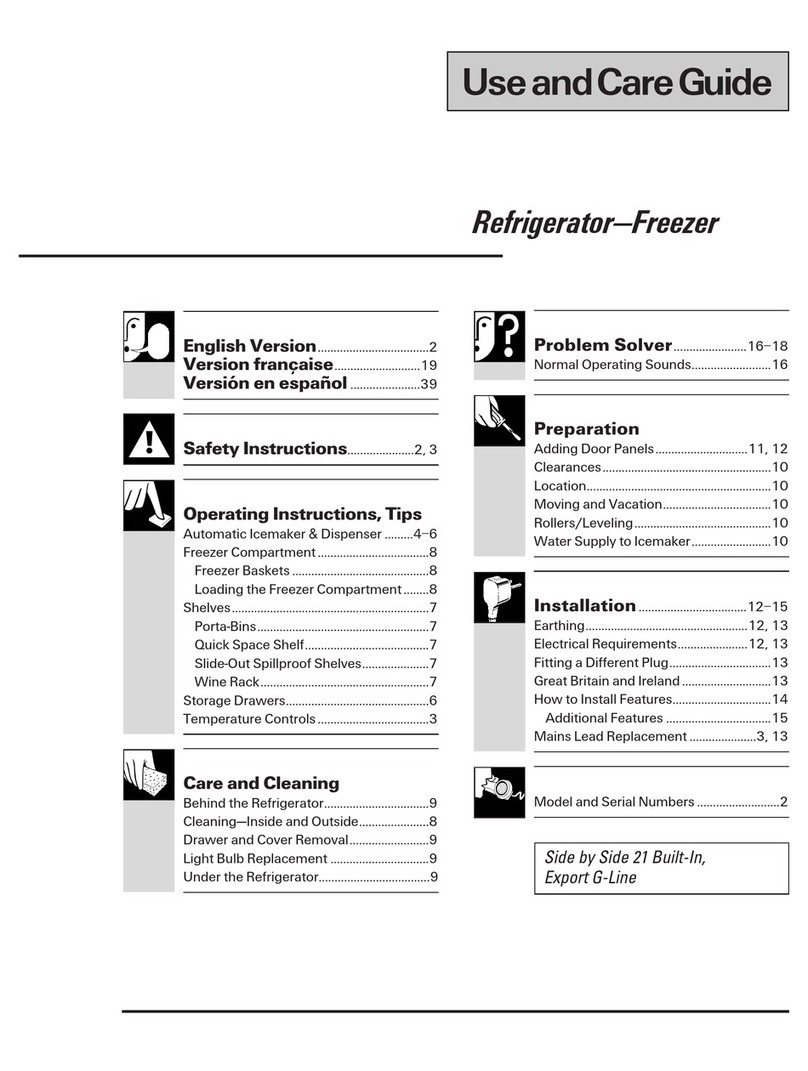 Univex Refrigerator - Freezer Use and care guide