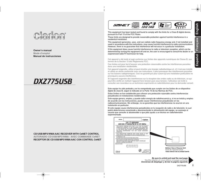 Clarion DXZ775USB User manual