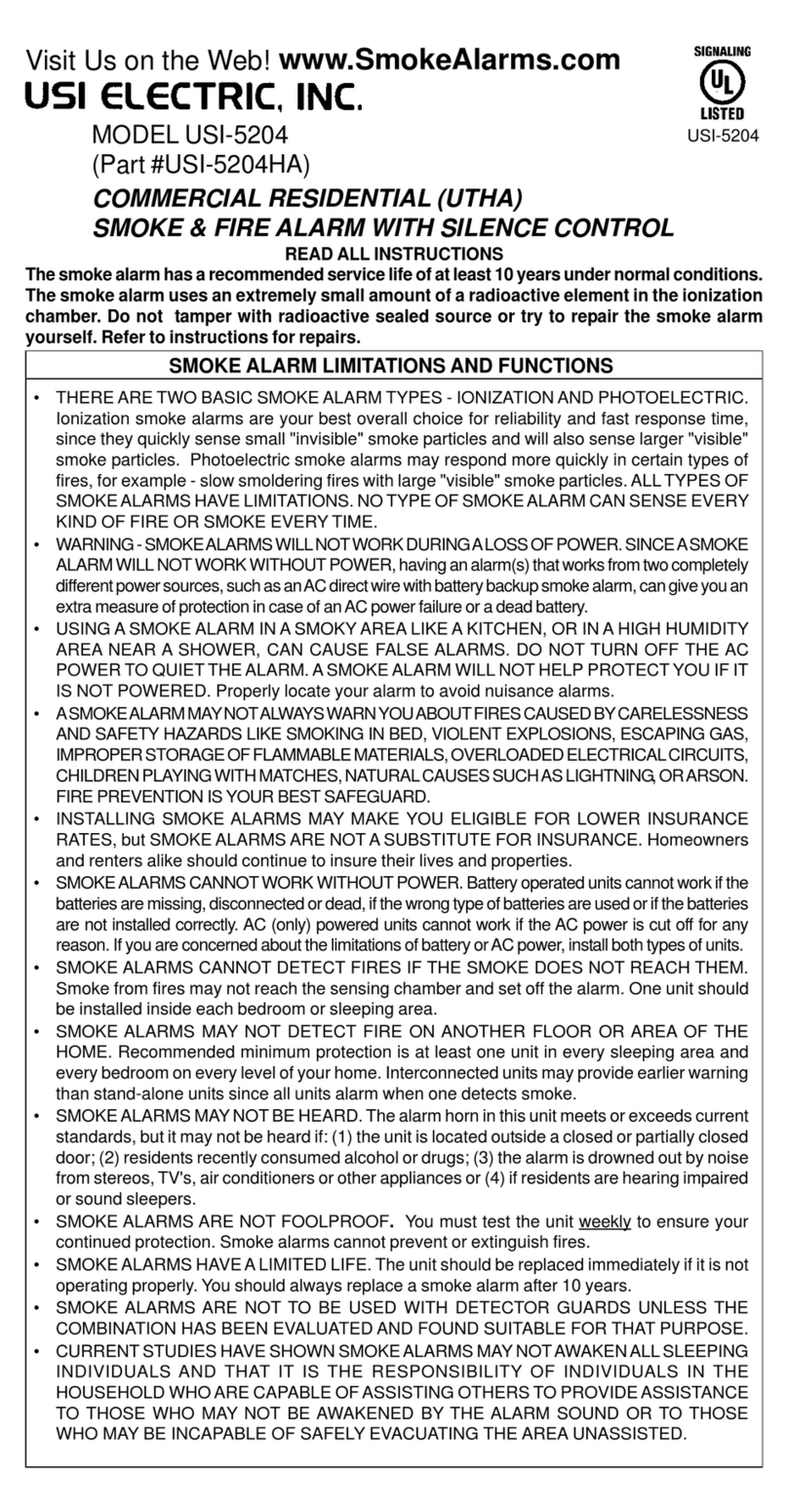 Universal Security Instruments USI-5204 User manual Universal Security Instruments USI-5204 User manual