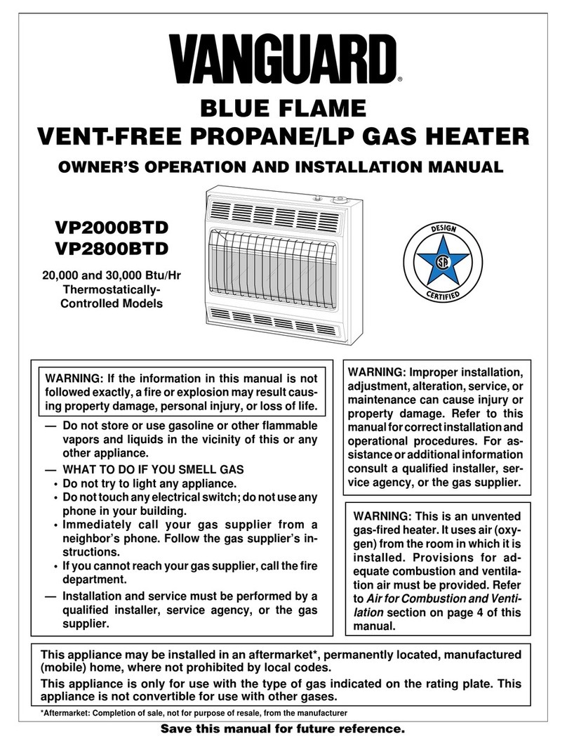 Vanguard VP2000BTD OWNER'S OPERATION AND INSTALLATION MANUAL