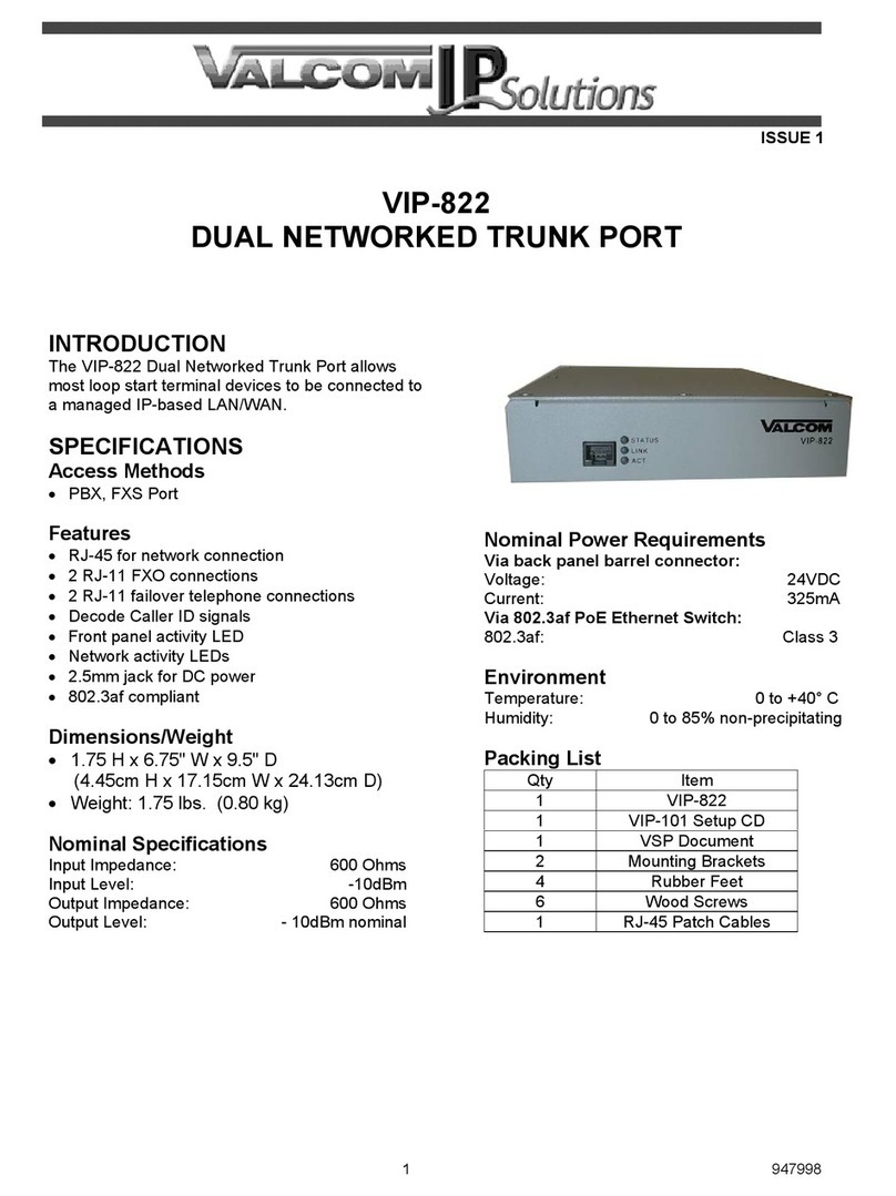 Valcom VIP-822 manual