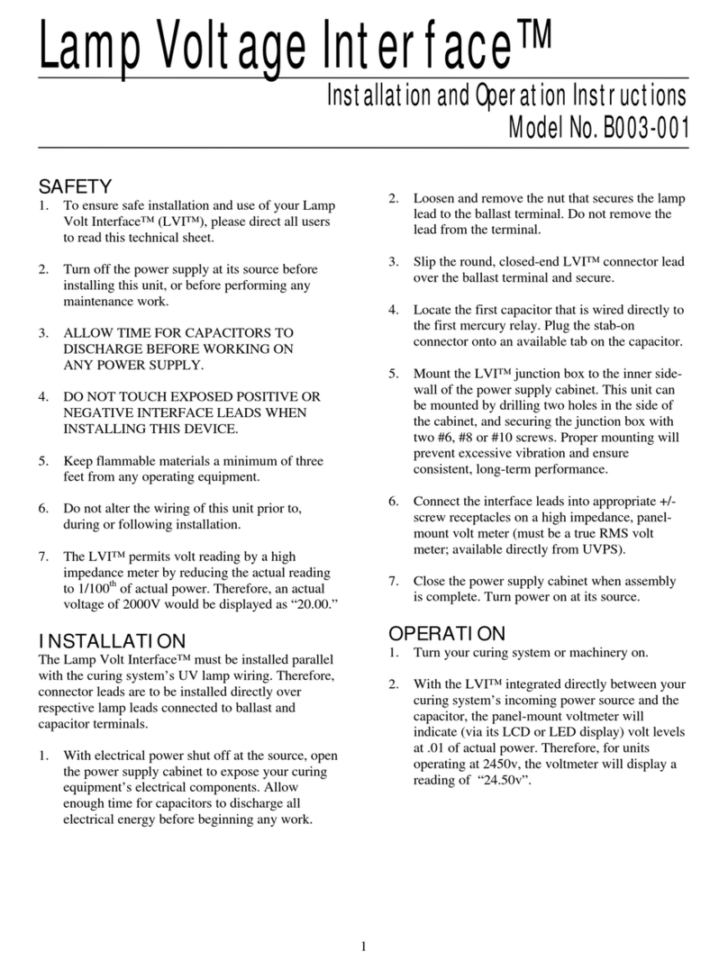 Con-Trol-Cure Lamp Voltage Interface B003-001 Installation and operation instructions