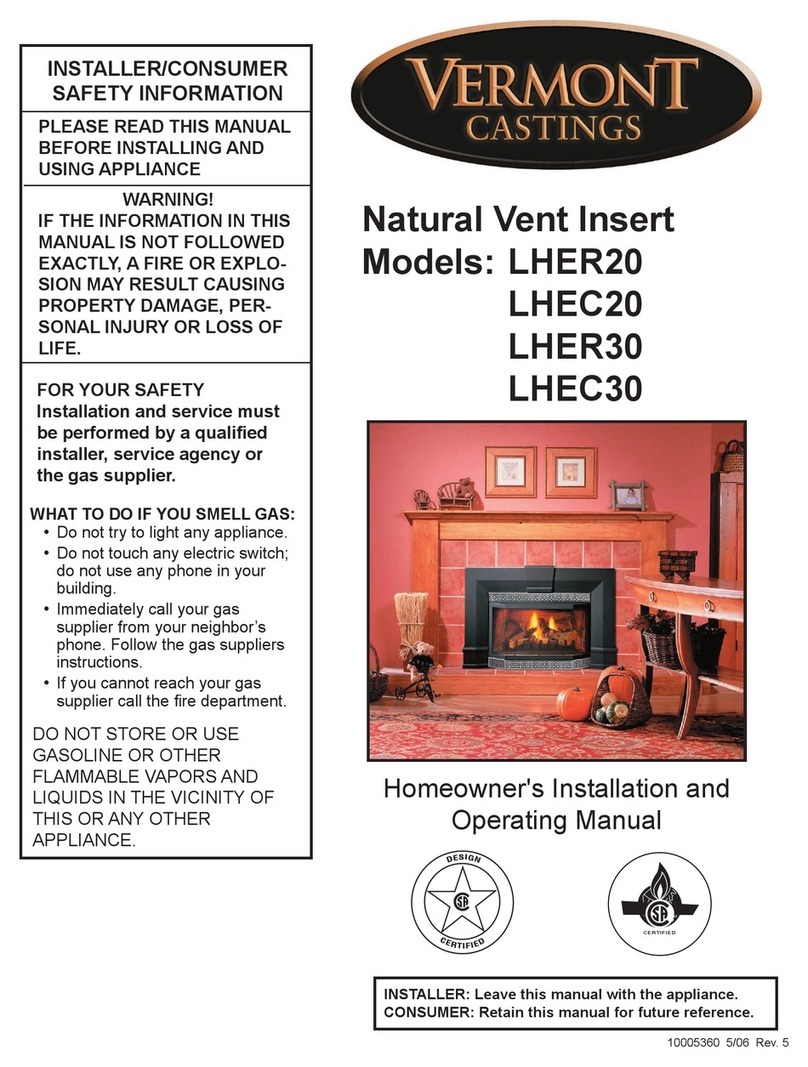 Vermont Castings LHER20 Homeowner's installation and operating manual Vermont Castings LHER20 Homeowner's installation and operating manual