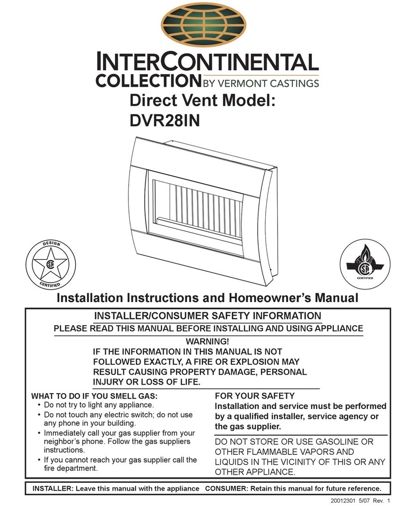 Vermont Castings DVR28IN Installation instructions and homeowner's manual