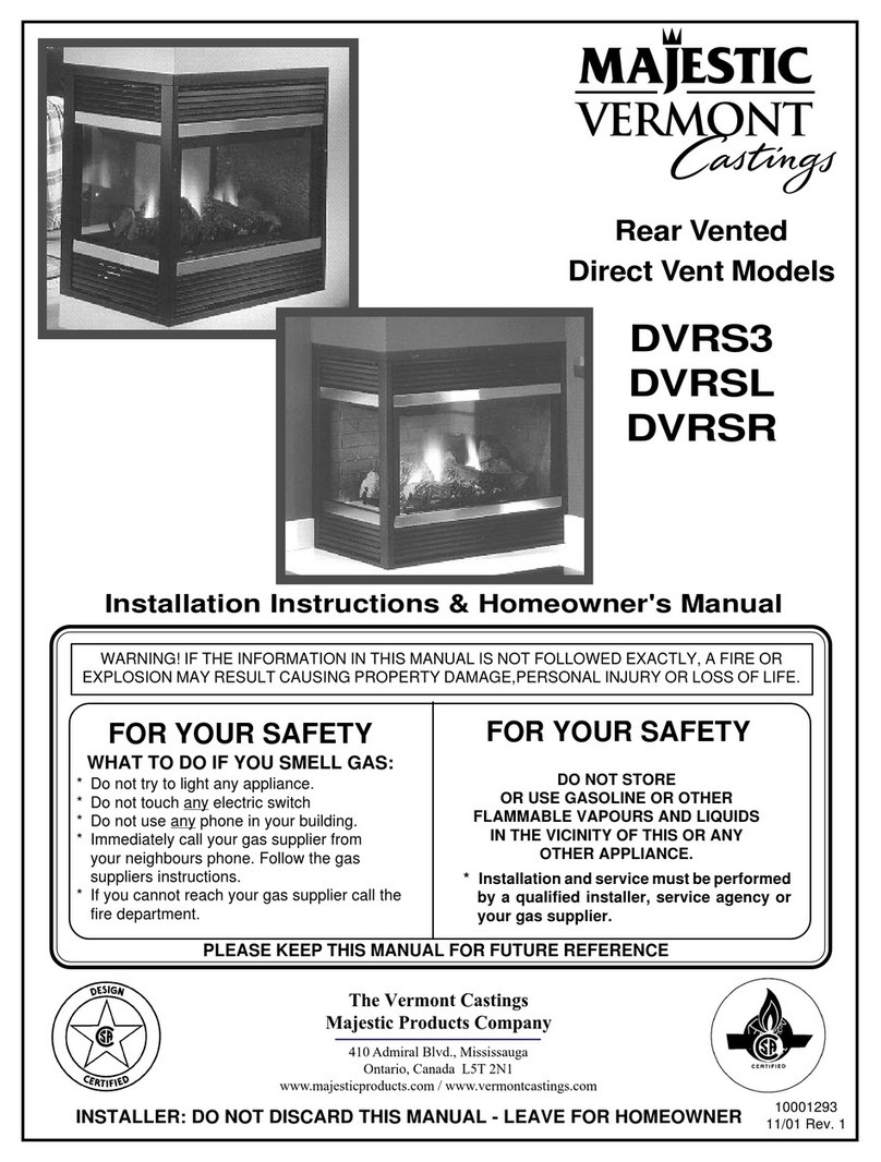 Vermont Castings DVRS3 Installation instructions & homeowner's manual