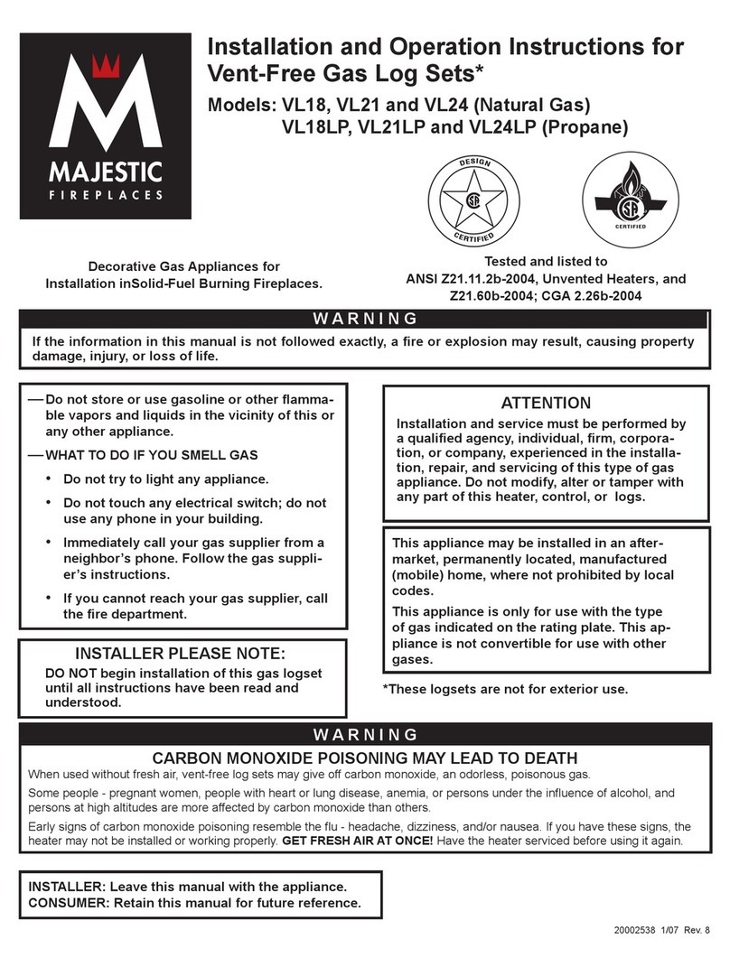 Majestic VL18 Installation and operation instructions Majestic VL18 Installation and operation instructions