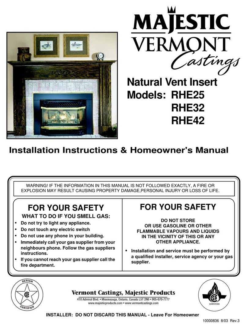Vermont Castings RHE32 Installation instructions & homeowner's manual