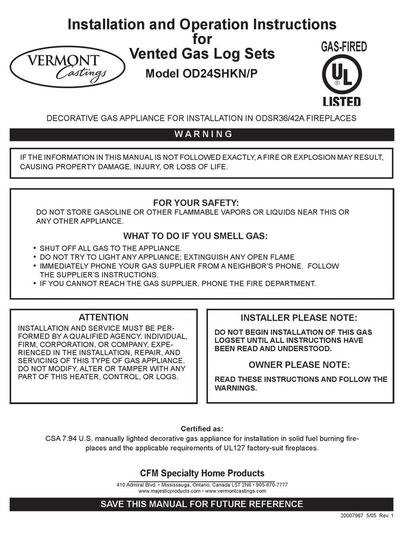 Vermont Castings OD24SHKN Installation and operation instructions Vermont Castings OD24SHKN Installation and operation instructions