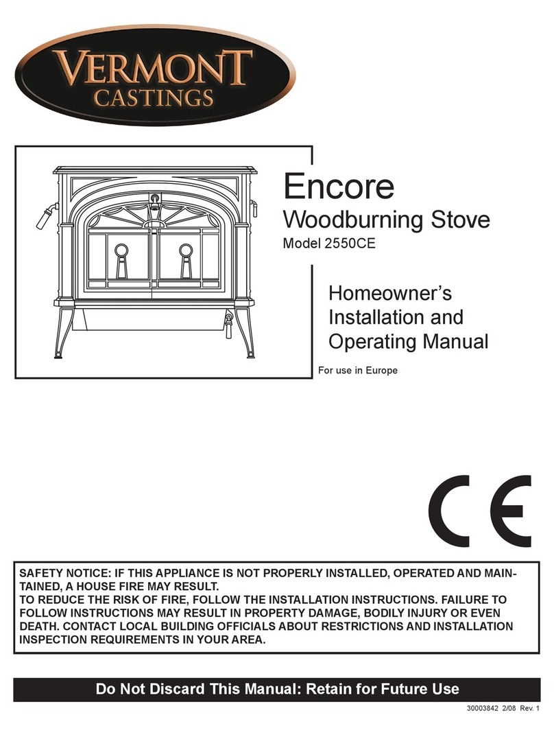 Vermont Castings Encore 2550CE Mounting instructions