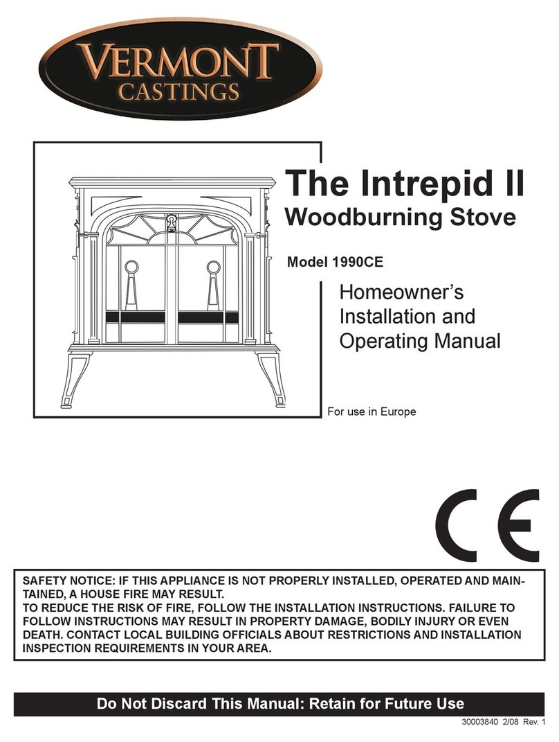 Vermont Castings The Intrepid II 1990CE Homeowner's installation and operating manual